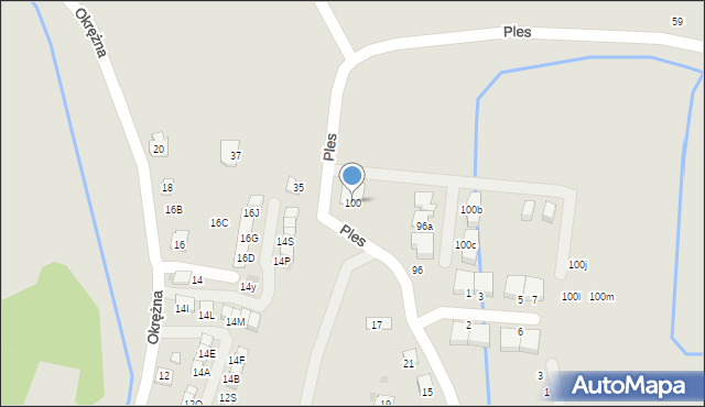 Niepołomice, Ples, 100, mapa Niepołomice