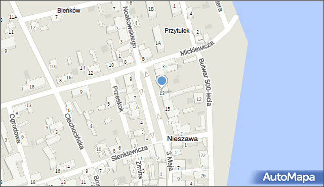 Nieszawa, Plac Kazimierza Jagiellończyka, 13, mapa Nieszawa