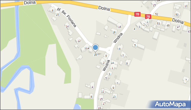 Niezdara, Plac św. Floriana, 10, mapa Niezdara