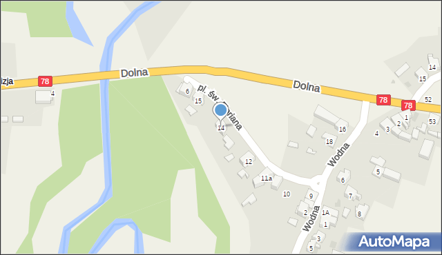 Niezdara, Plac św. Floriana, 14, mapa Niezdara