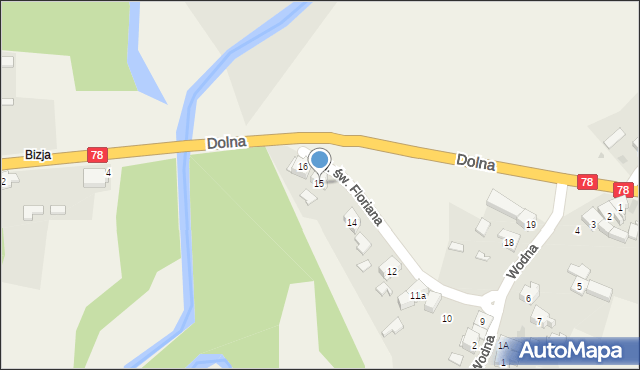 Niezdara, Plac św. Floriana, 15, mapa Niezdara