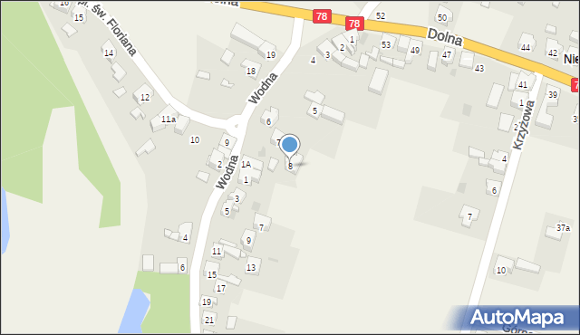 Niezdara, Plac św. Floriana, 8, mapa Niezdara