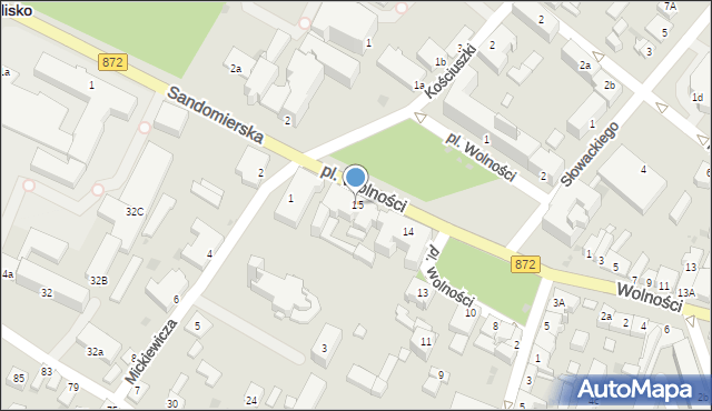 Nisko, Plac Wolności, 15, mapa Nisko