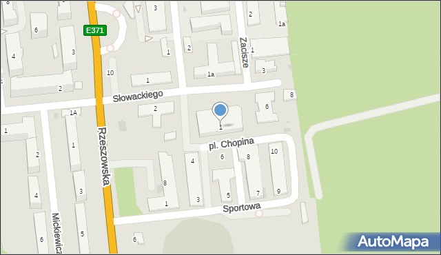 Nowa Dęba, Plac Chopina Fryderyka, 1, mapa Nowa Dęba