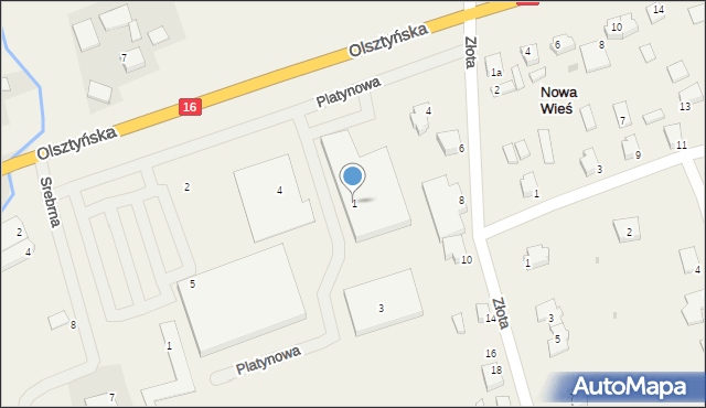 Nowa Wieś, Platynowa, 1, mapa Nowa Wieś