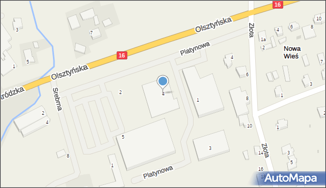 Nowa Wieś, Platynowa, 4, mapa Nowa Wieś