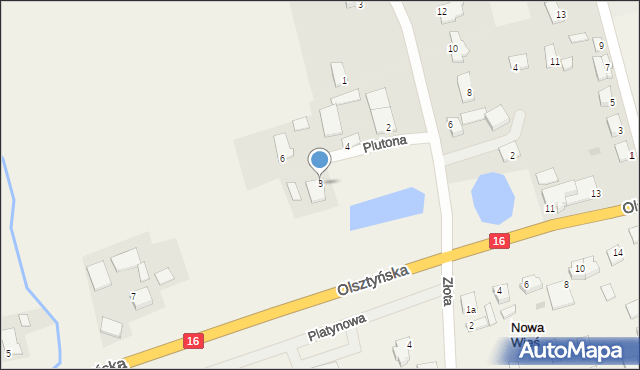 Nowa Wieś, Plutona, 3, mapa Nowa Wieś