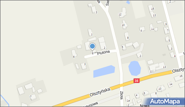 Nowa Wieś, Plutona, 4, mapa Nowa Wieś
