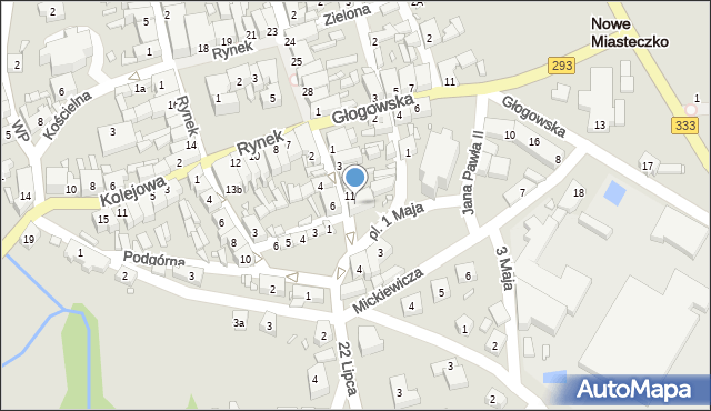 Nowe Miasteczko, Plac 1 Maja, 1, mapa Nowe Miasteczko