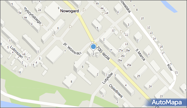 Nowogard, Plac Wolności, 1, mapa Nowogard