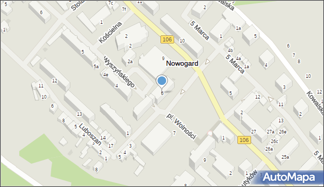 Nowogard, Plac Wolności, 6, mapa Nowogard