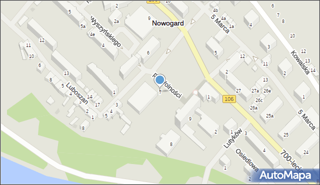 Nowogard, Plac Wolności, 7, mapa Nowogard