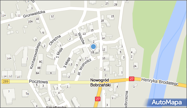 Nowogród Bobrzański, Plac Wolności, 13, mapa Nowogród Bobrzański