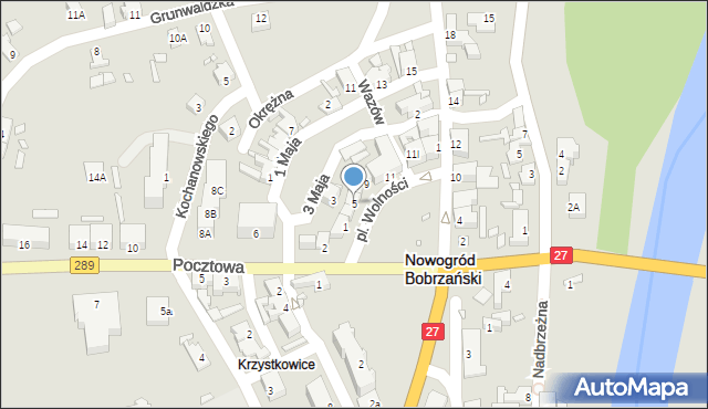 Nowogród Bobrzański, Plac Wolności, 5, mapa Nowogród Bobrzański