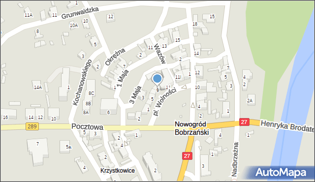 Nowogród Bobrzański, Plac Wolności, 9, mapa Nowogród Bobrzański