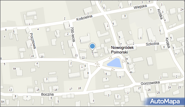 Nowogródek Pomorski, Plac św. Floriana, 1, mapa Nowogródek Pomorski