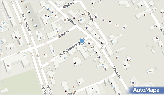 Nowy Sącz, Plac Dąbrowskiego Henryka, gen., 1a, mapa Nowego Sącza