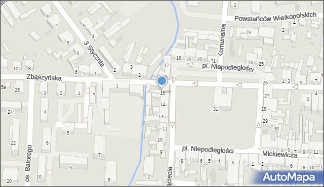 Nowy Tomyśl, Plac Niepodległości, 15, mapa Nowy Tomyśl