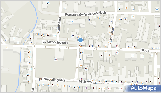 Nowy Tomyśl, Plac Niepodległości, 26, mapa Nowy Tomyśl