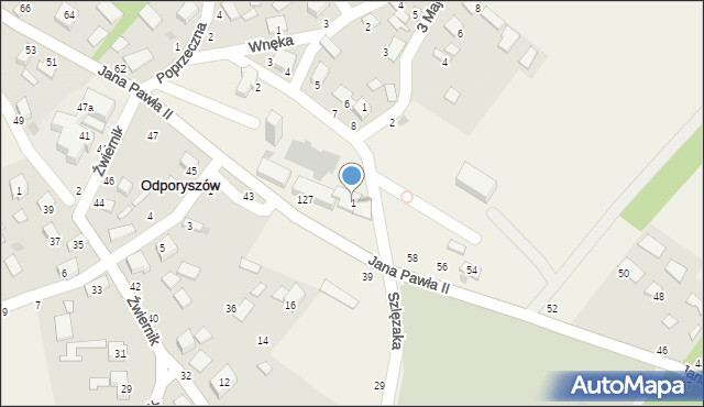 Odporyszów, Plac Kościelny, 1, mapa Odporyszów