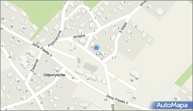 Odporyszów, Plac Kościelny, 7, mapa Odporyszów