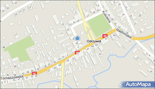 Odrzywół, Plac Kilińskiego Jana, płk., 3, mapa Odrzywół