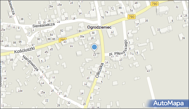 Ogrodzieniec, Plac Piłsudskiego Józefa, marsz., 13, mapa Ogrodzieniec