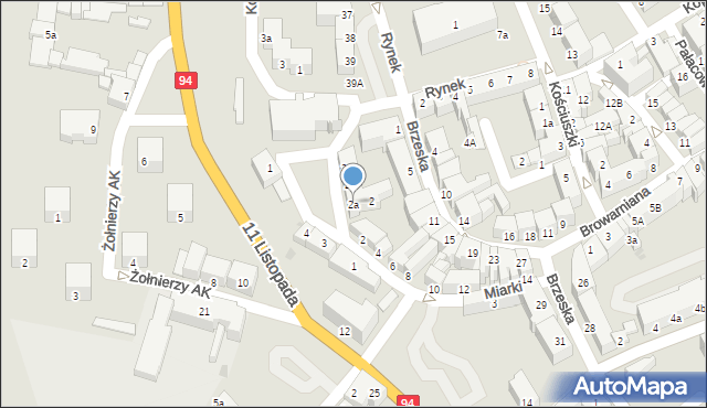 Oława, Plac św. Maksymiliana Marii Kolbego, 2a, mapa Oława