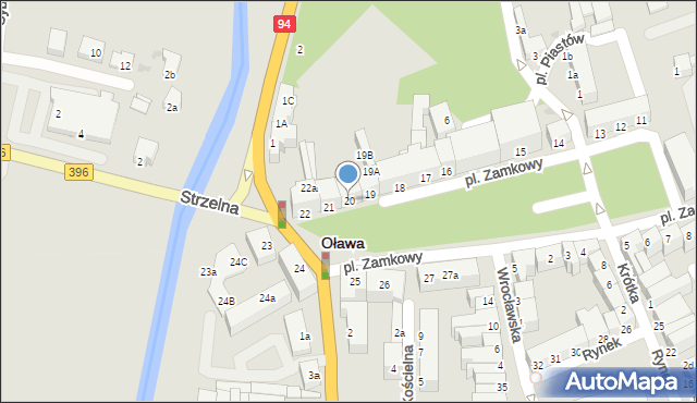 Oława, Plac Zamkowy, 20, mapa Oława