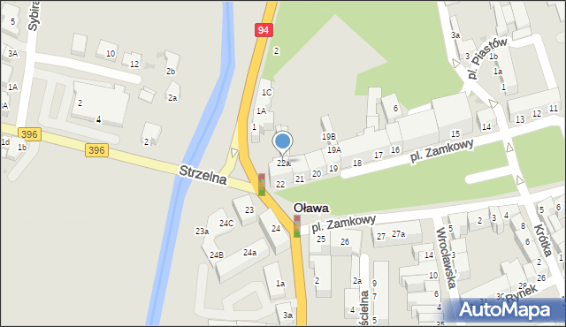 Oława, Plac Zamkowy, 22a, mapa Oława