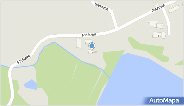 Olsztyn, Plażowa, 2, mapa Olsztyna