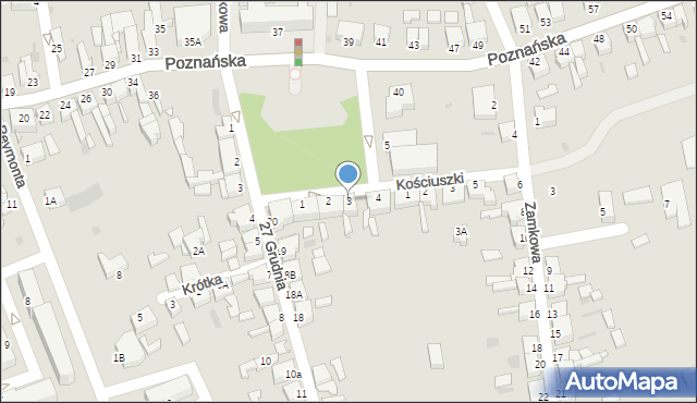 Opalenica, Plac Piłsudskiego Józefa, marsz., 3, mapa Opalenica