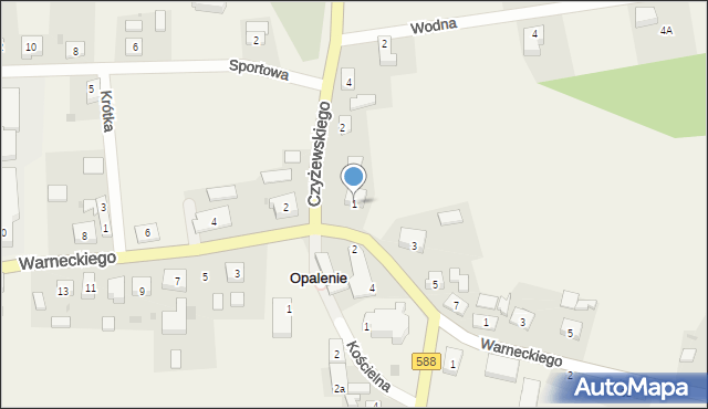 Opalenie, Plac św. Józefa, 1, mapa Opalenie