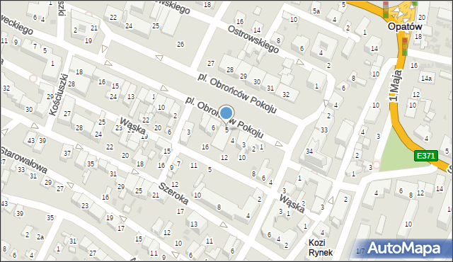 Opatów, Plac Obrońców Pokoju, 5, mapa Opatów