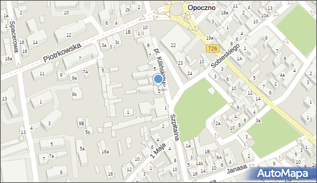 Opoczno, Plac Kilińskiego Jana, płk., 2, mapa Opoczno