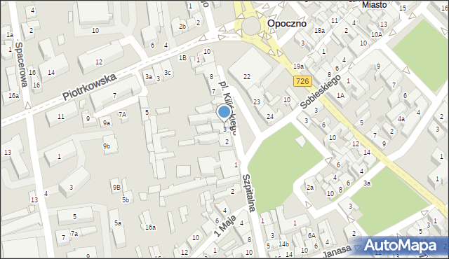 Opoczno, Plac Kilińskiego Jana, płk., 3, mapa Opoczno