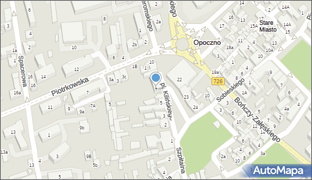 Opoczno, Plac Kilińskiego Jana, płk., 7, mapa Opoczno