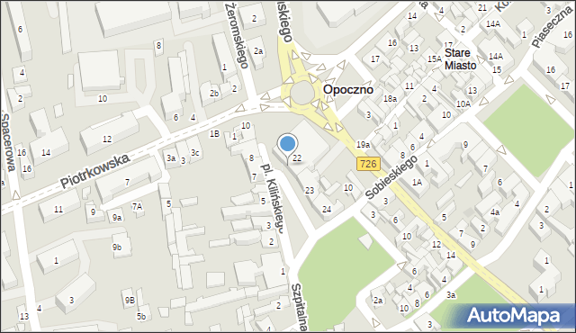 Opoczno, Plac Strażacki, 22, mapa Opoczno