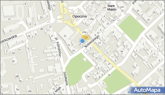 Opoczno, Plac Strażacki, 24, mapa Opoczno