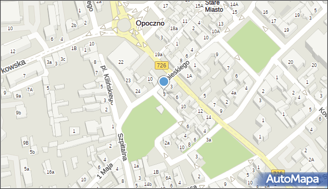 Opoczno, Plac Strażacki, 3, mapa Opoczno