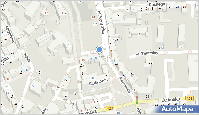 Opole, Plac Kopernika Mikołaja, 7, mapa Opola