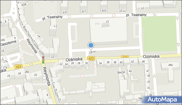 Opole, Plac Teatralny, 13i, mapa Opola