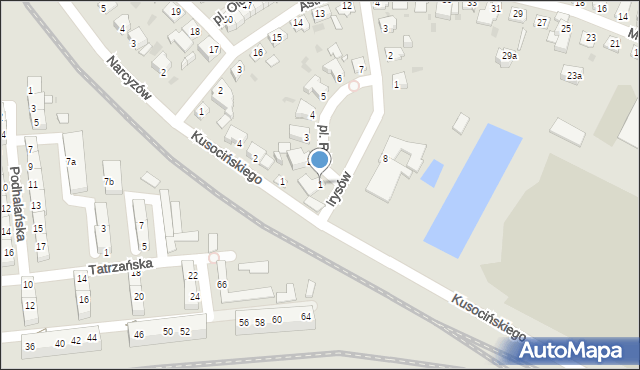 Opole, Plac Róż, 1, mapa Opola