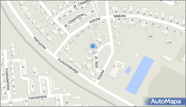 Opole, Plac Róż, 4, mapa Opola