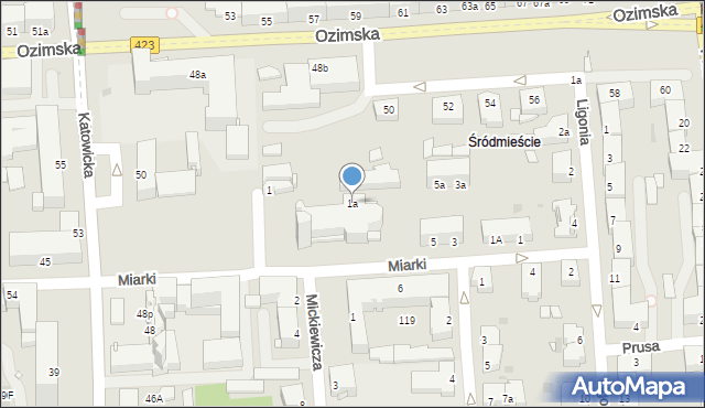 Opole, Plac Mickiewicza Adama, 1a, mapa Opola