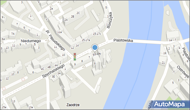Opole, Plac Piłsudskiego Józefa, marsz., 5/7, mapa Opola