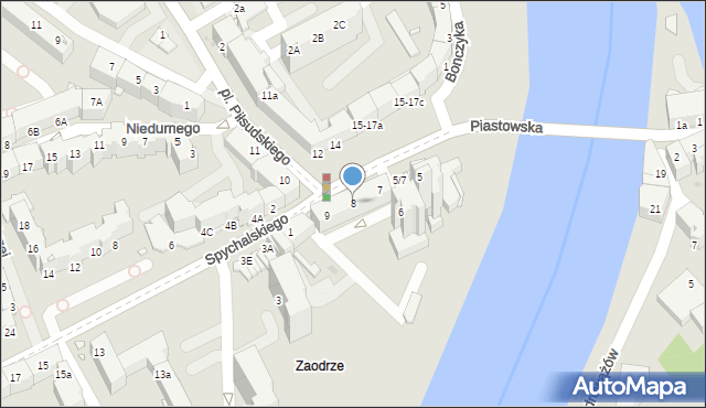 Opole, Plac Piłsudskiego Józefa, marsz., 8, mapa Opola