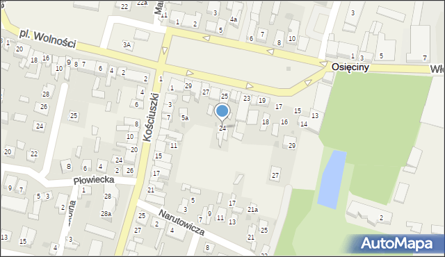 Osięciny, Plac Bohaterów Powstania Warszawy, 24, mapa Osięciny