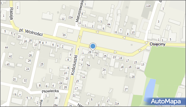 Osięciny, Plac Bohaterów Powstania Warszawy, 28, mapa Osięciny