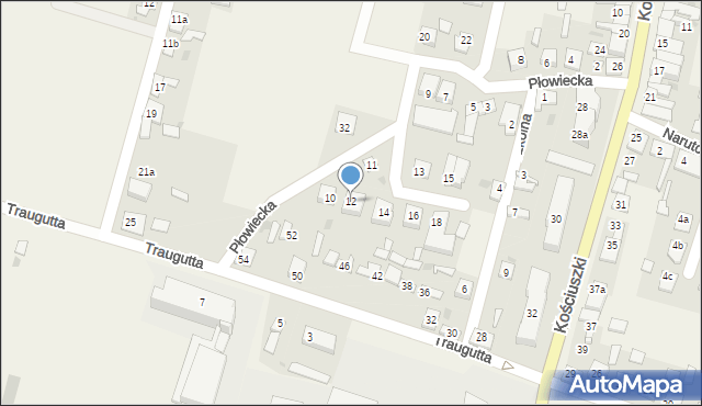 Osięciny, Płowiecka, 12, mapa Osięciny